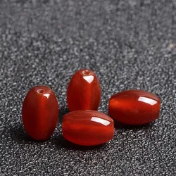 4A Natural Red Agate Barrel Quartz Crystal Single Bead DIY Beads Jewelry Making