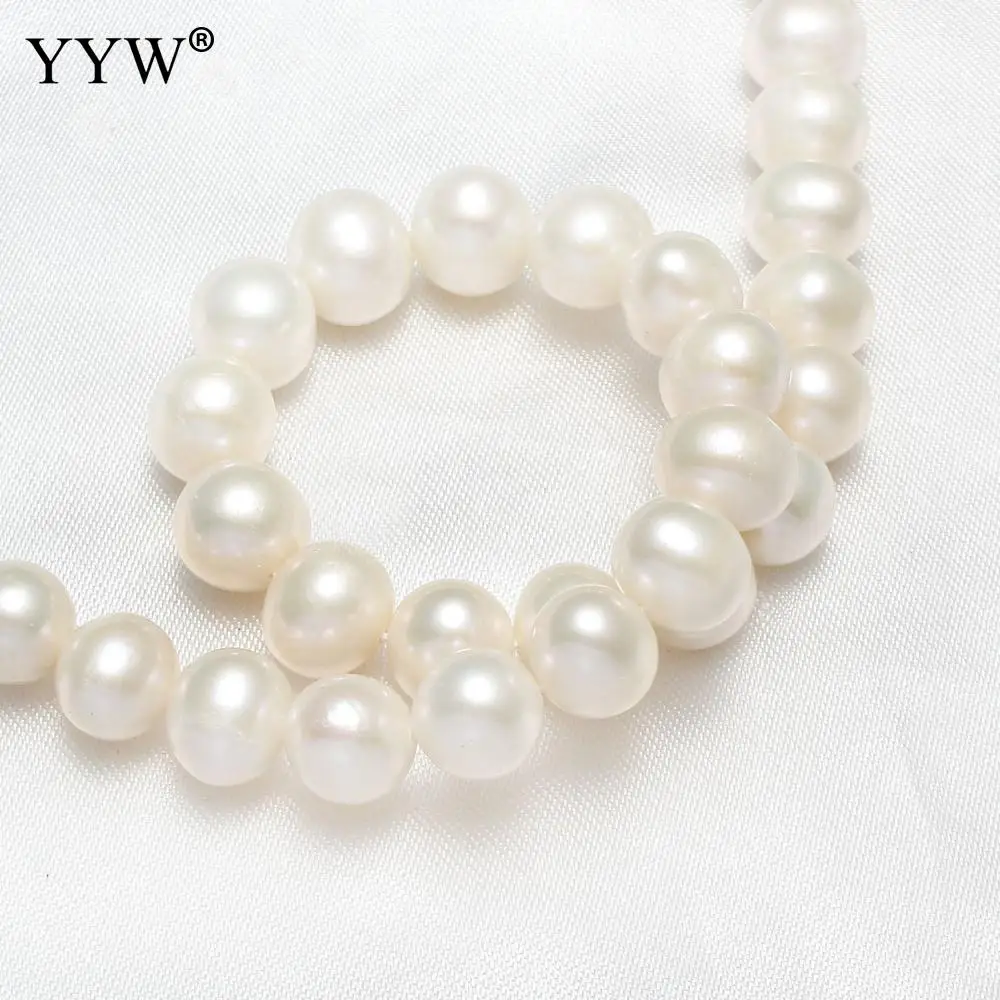 High Quality 10-11mm 100% Natural Freshwater Pearl Beads White Potato Pearl Loose Beads For DIY Necklace Bracelat Jewelry Making