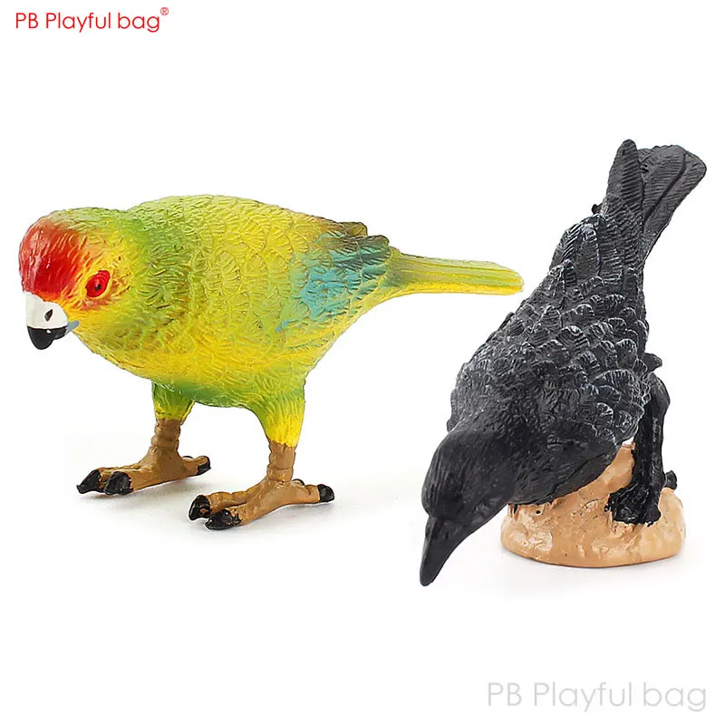 Playful bag 2pcs Bird PVC Figure Agapornis fischeri / Cormorant Model Toys figure Solid Little Ornaments Toy gifts for kids HG31