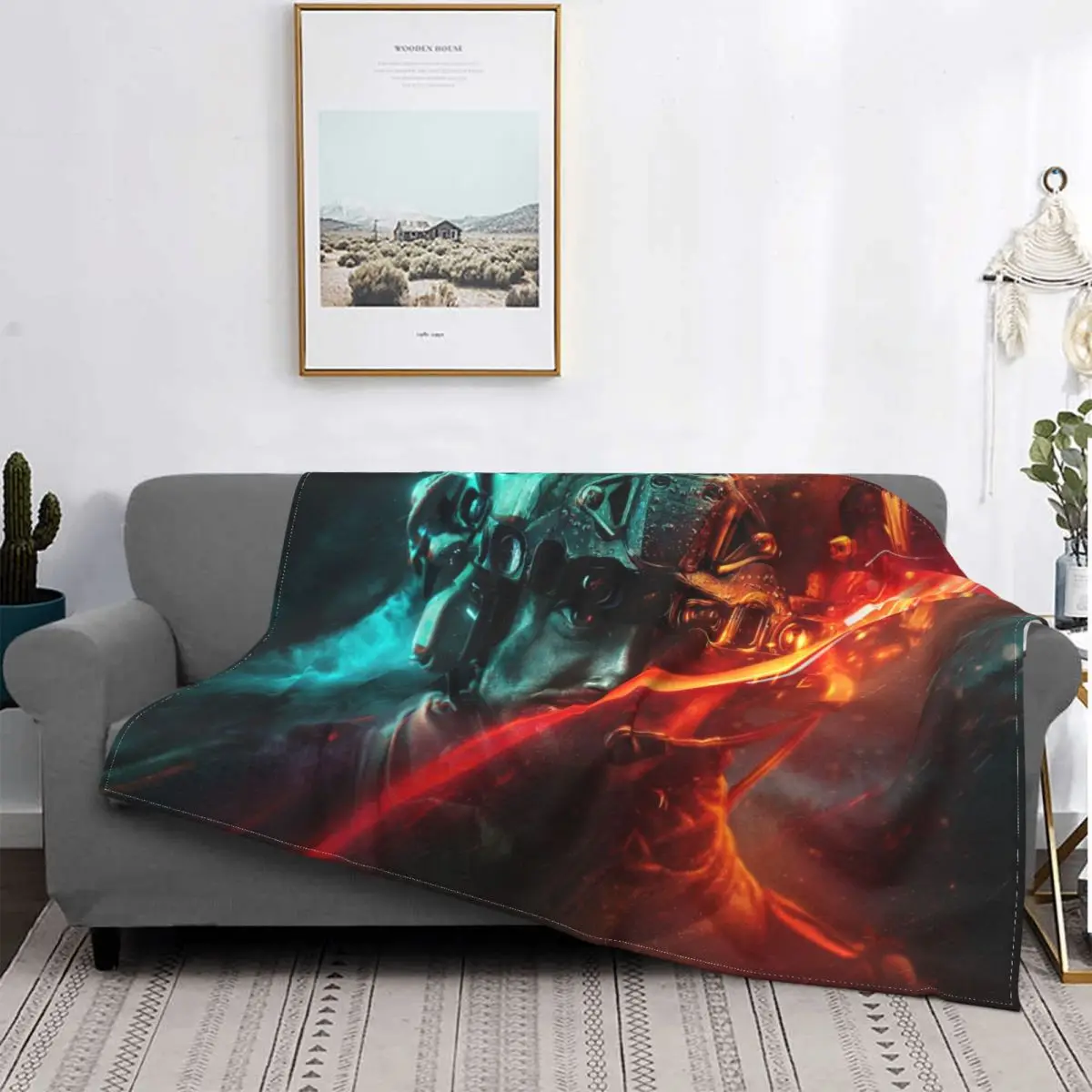 4K Battlefield 2042 Wallpapers Blankets Fleece Decoration Ultra-Soft Throw Blankets for Bedding Bedroom Plush Thin Quilt