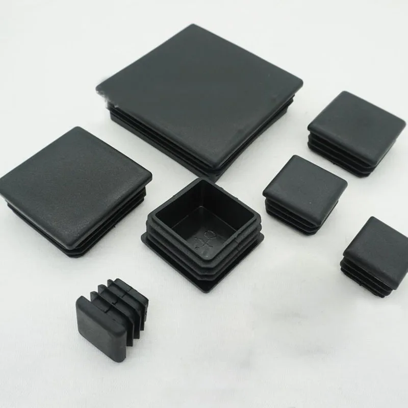 

80pcs Black Plastic Blanking End Caps Square Pipe Tube Cap Insert Plugs Bung For Furniture Tables Chairs Protector