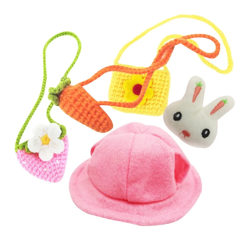 Small Animal Clothing accessories Guinea Pig Lop-eared Rabbit Hat Set Travel Chest Strap Hamster Comfort Clothes Pet Products