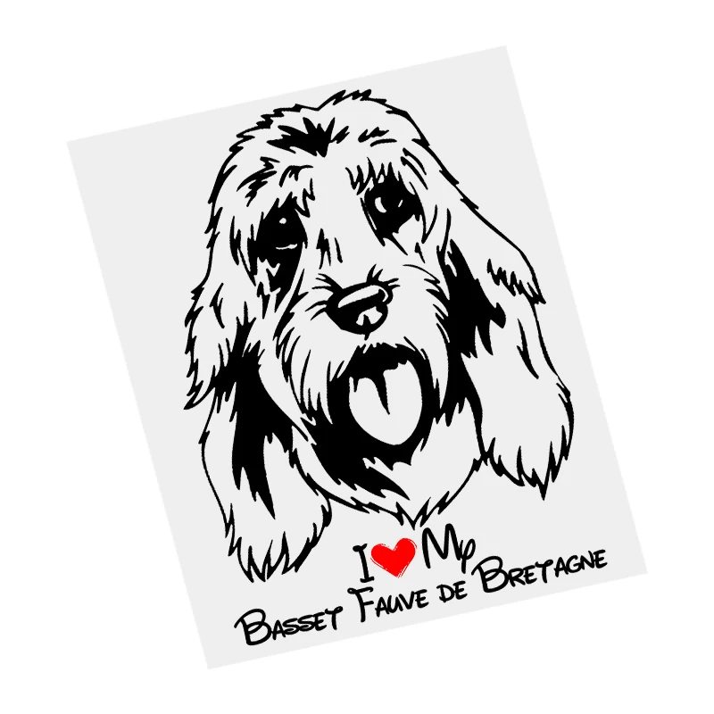 

S61448# I Love My Basset Fauve de Bretagne Dog Black Transparent Car Sticker Vinyl Decal Waterproof Decors for Motorcycle Bumper