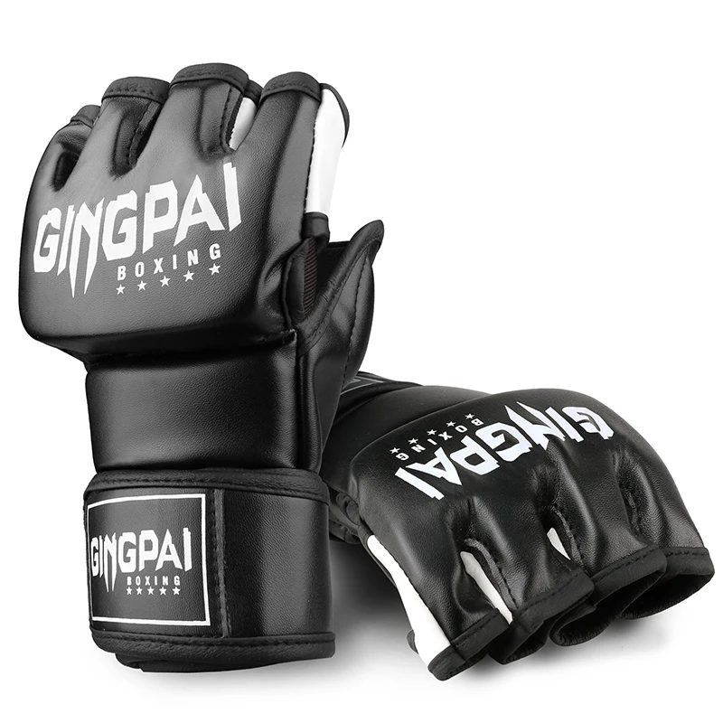 Half Mitts MMA Gloves for Men Women,Fingerless Punching Heavy Bag with More Paddding Gloves for Kickboxing Sparring Muay Thai