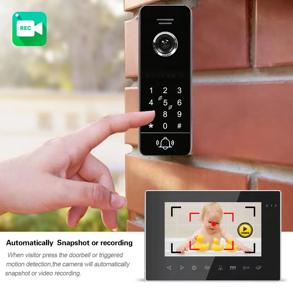 Imagem -05 - Tuya 1080p Polegada Intercomunicador wi fi Sistema de Vídeo Porteiro Senha à Prova Impermeável Água Desbloquear Câmera wi fi Vídeo Campainha da Porta Sistema