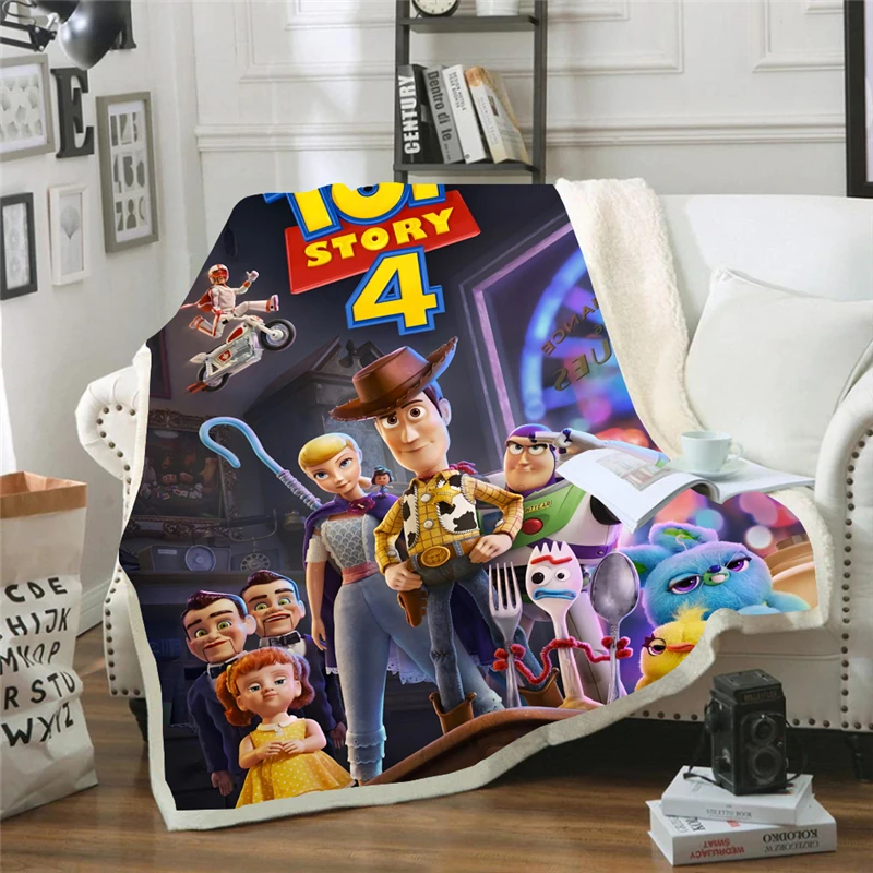 Toy Story Fleece Blanket Sherif Woody Buzz Lightyear Baby Plush Blanket Throw Sofa Bed Cover  Bedding for Boys Children Gifts