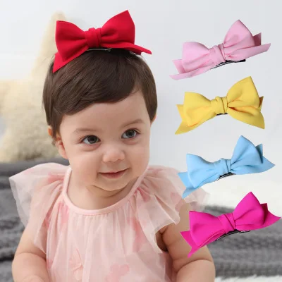 Lovely Hair Clips For Baby Girls Spring Hair Accessories Frabic Kids Infant Hair Bows Hairpin Princess Barrette Child 9 Colors