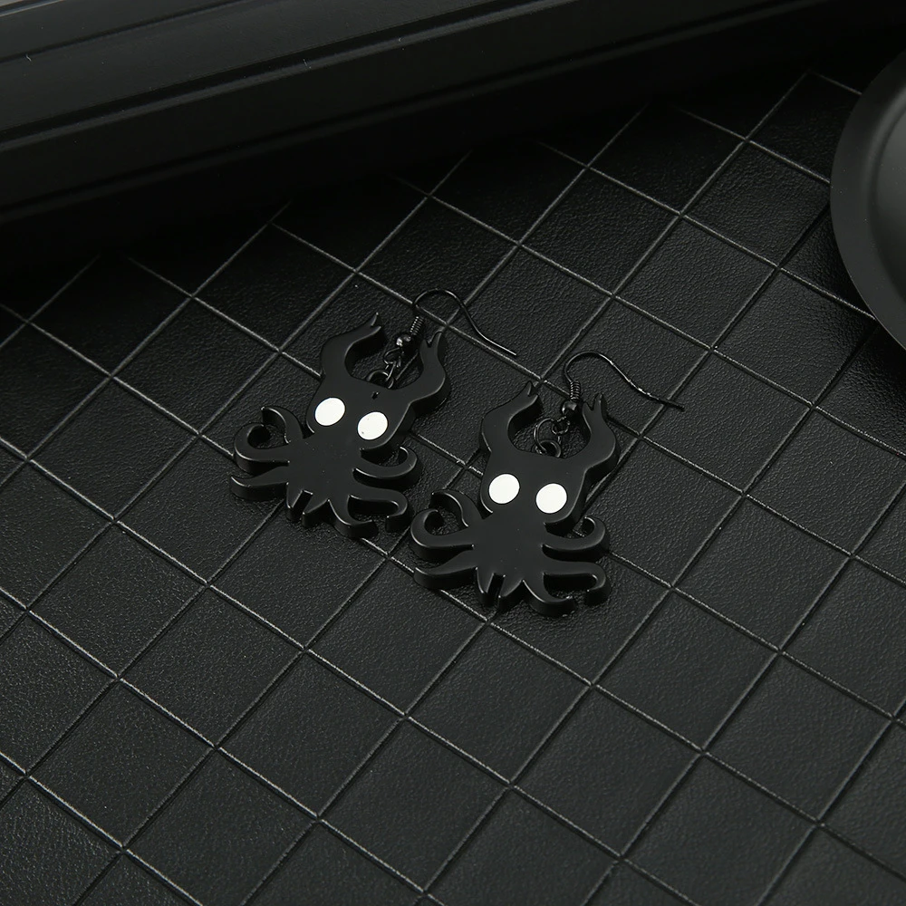 New Game Hollow Knight Earrings Cartoon Metal Octopus Pendant Ear Rings Holder Men Women Figure Brelok Chaveiro Llaveros Trinket - Image 3