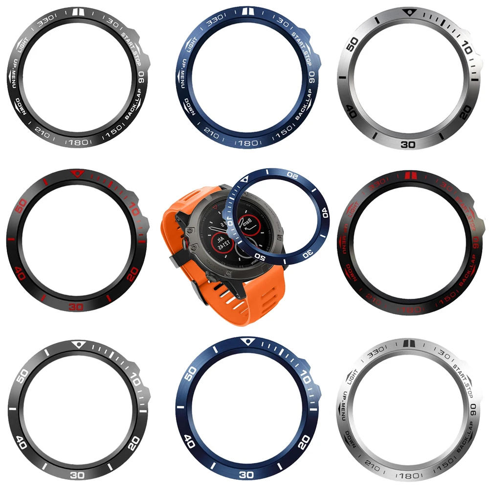 For Garmin Fenix 3 / Fenix3 HR Watch Bezel Ring Adhesive Cover Case Stainless Steel Smart watch accessories Protector Frame