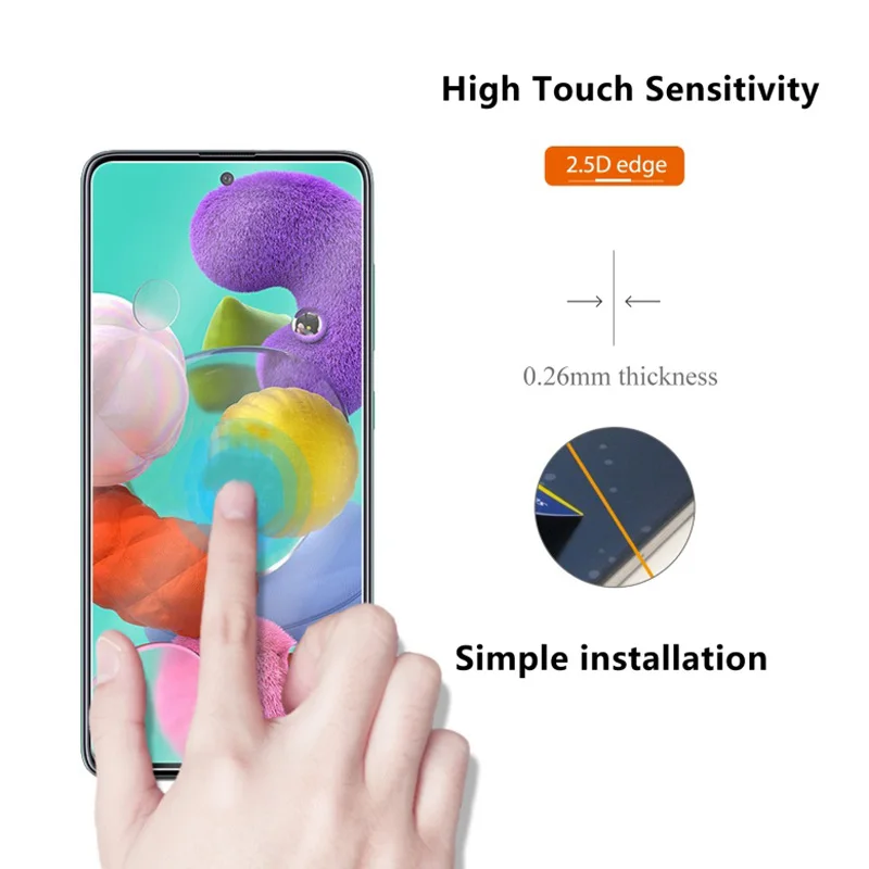 3Pcs For Samsung Galaxy A51 5G Tempered Glass Screen Protector For Samsung Galaxy A51 SM-A515F A515 Film 9H Anti-Scratch Glass