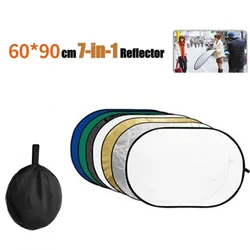 60x90cm 7in1 reflector photography background cloth Collapsible Light Oval Photography Reflector for Studio Photography props