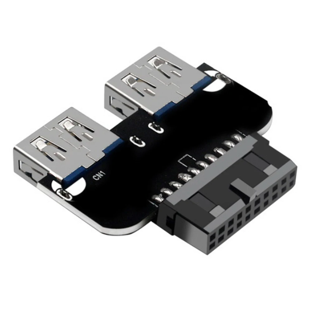 Motherboard Adapter Converter Strong USB 3.0 Motherboard Adapter USB 3.0 19 20 Pin Female to Dual USB 3.0 A Female for Computer