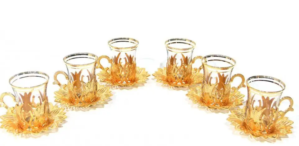 

DOLBOVIÇay cup Pad Ahsen 6 pieces Set Gold Color mug кружка coffee cup cup اكواب قهوه tazas