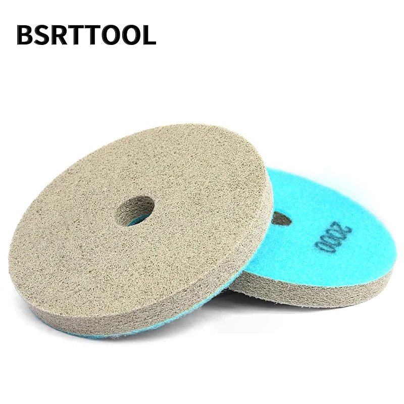 BSRTTOOL 5 Inch 7Pieces Sponge Diamond Polishing Pad For Marble Granite Concrete Floor Polishing Grinding