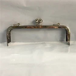 20.0cm Bag Frame with Clasp Kiss Lock Fixing Screw Hole Purse Frame DIY Bags Hardware Handmade Materials Bag Accessories Silver