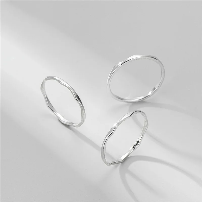 

Minimalist Real 925 Sterling Silver Glossy Ring For Women Fine Jewelry, Women's Rings 2021 Trend Silver 925 Accessories Gifts