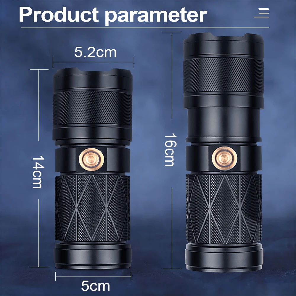 Imagem -02 - Lanterna Recarregável Led Tocha Luz Usb Poderoso Lanternas Táticas 18650 Xhp90 à Prova Impermeável Água Flash Luz 2023 Mais Novo Xhp199