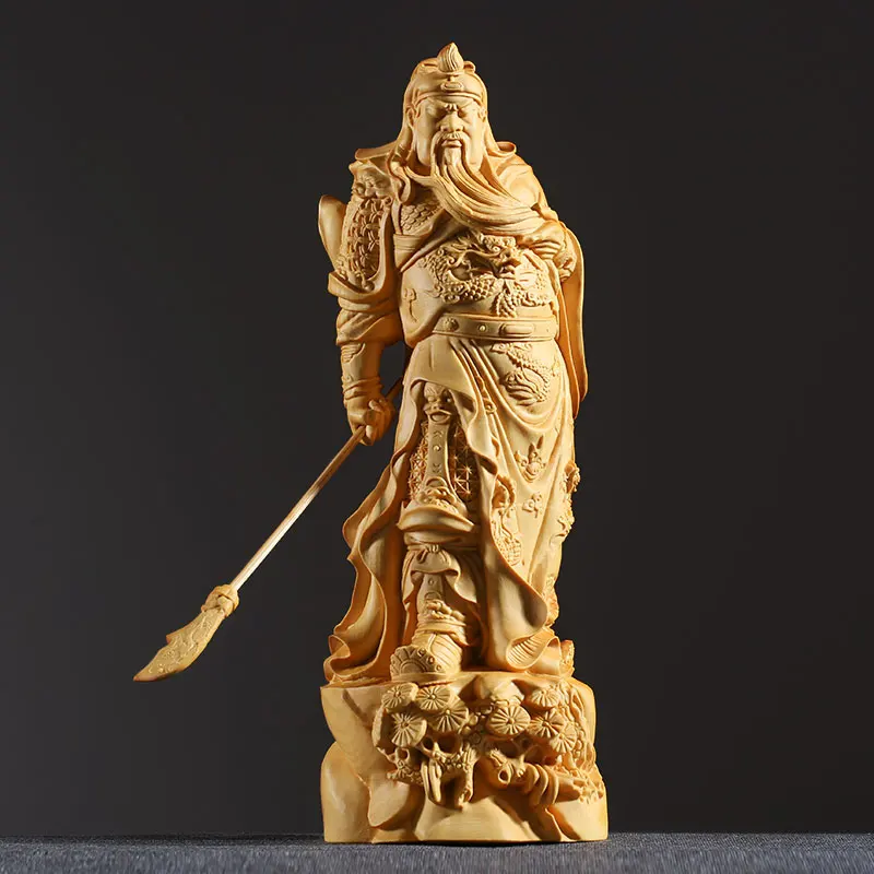 

Hand-Carved Wooden Guan Yu Statue - Exquisite Valor and Loyalty Decorative Figurine