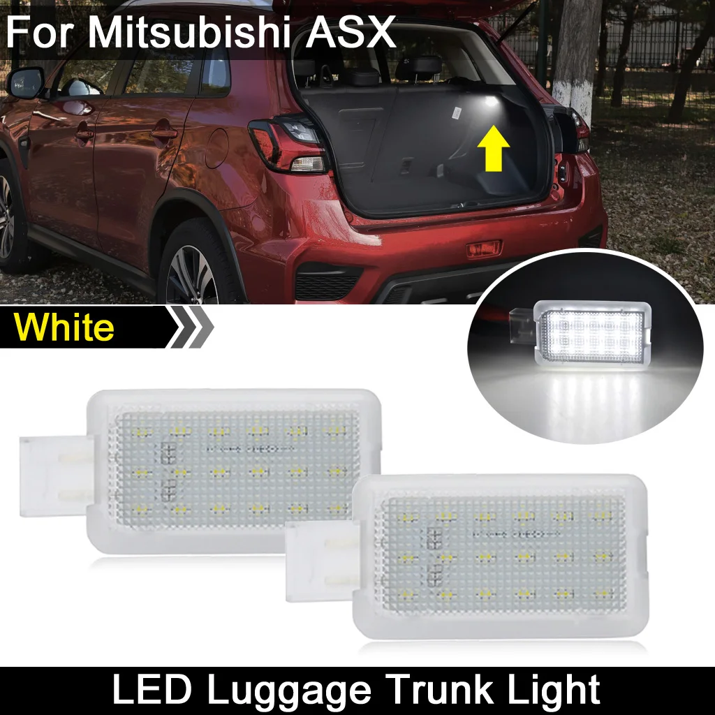 2Pcs For Mitsubishi ASX Car White LED Luggage Compartment Light Trunk Lamp