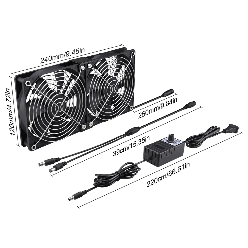 Gdstime 120มม.พัดลม12ซม.12V 220V Btc เครื่องแชสซี Workstation ตู้หม้อน้ำความเร็วสูงรุนแรงพัดลมเซิร์ฟเวอร์
