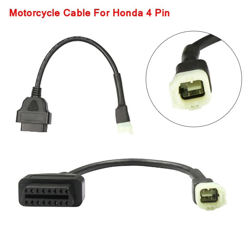 OBD Motorcycle Cable For Honda 4 Pin/6pin Plug Cable Diagnostic Cable 4Pin to OBD2 16 pin Adapter