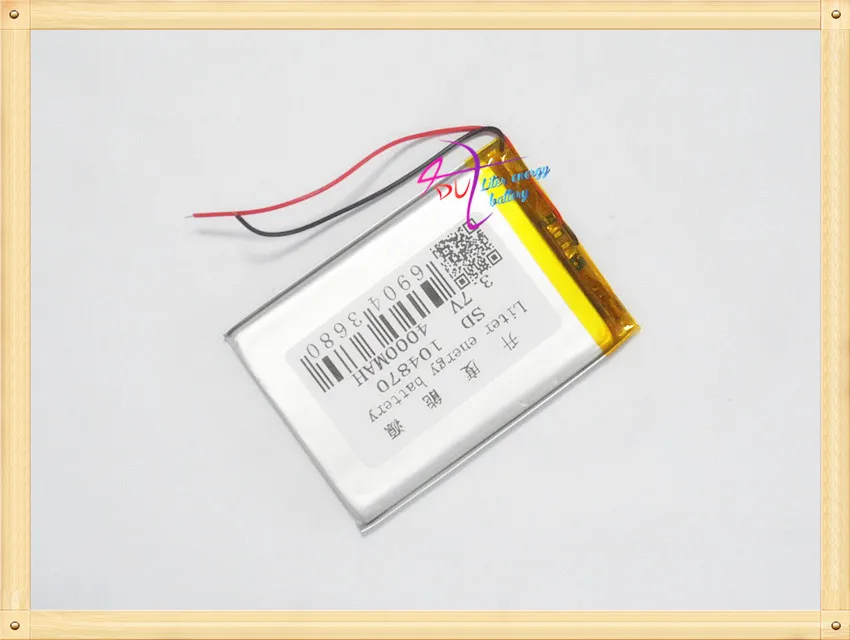 Batería recargable de polímero de litio 104870 de 3,7 V 4000MAH batería de energía móvil DVD 105070 recargable de celda de Li-ion