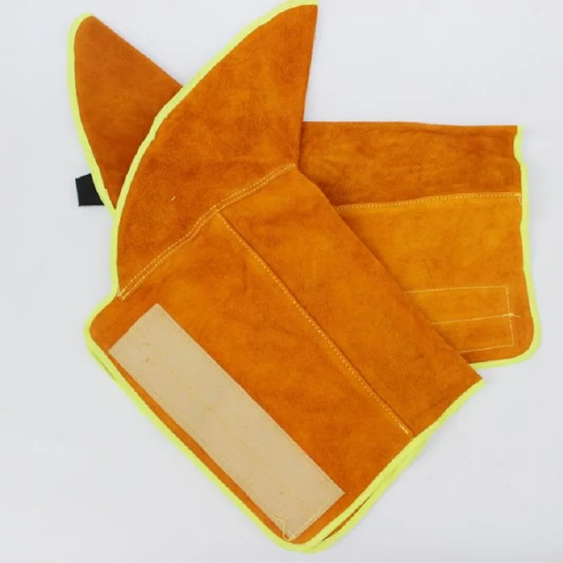 Welding Work Safety Foot Leg Protection Cowhide Leather Fireproof Heat Insulated Wear-resistant with VELCRO  Elastic Band