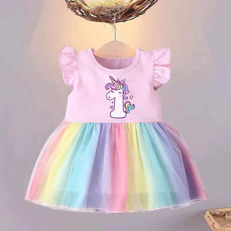 1 2 3 4 Year Birthday Dresses Baby Girl Clothes Toddler Birthday Xmas New Year Outfits Summer Dresses Prom Dress for Girls