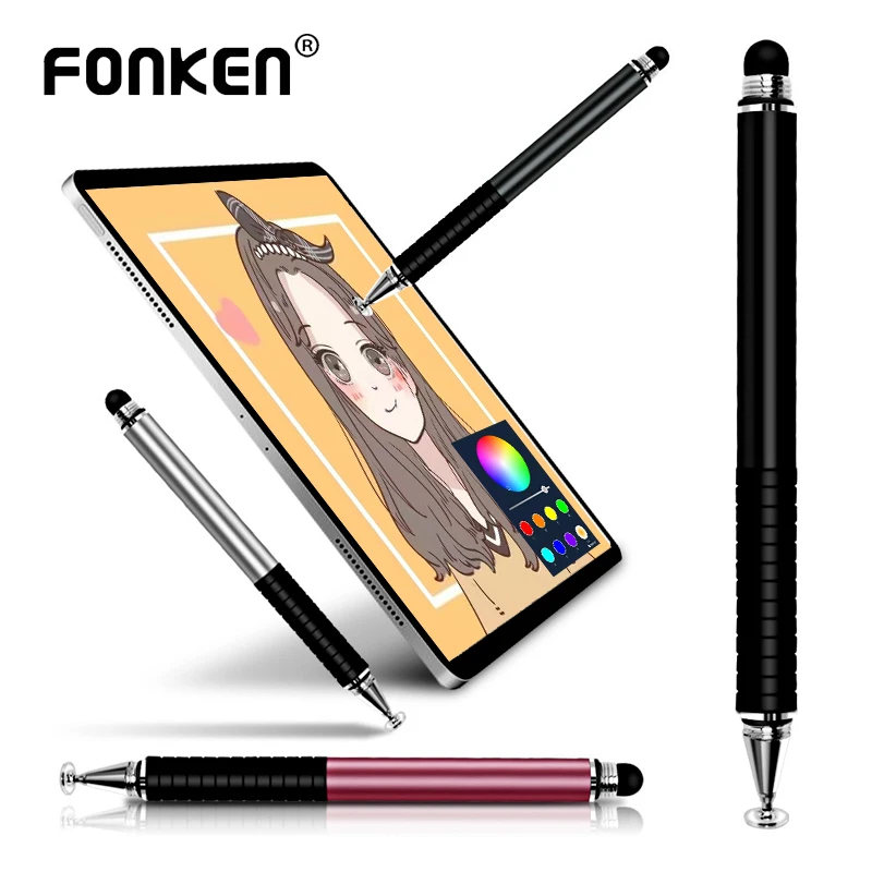 

FONKEN Universal 2 In 1 Stylus Pen Drawing For Tablet Pencil Capacitive Screen Caneta Touch Pen For iPad Pro Smartphone Android