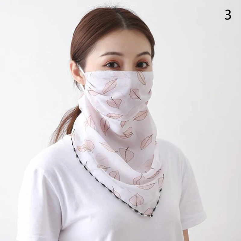 Hot Sale Mouth Mask Lightweight Face Mask Scarf Sun Protection Outdoor Riding Masks Protective Silk Scarf Handkerchief Chiffon