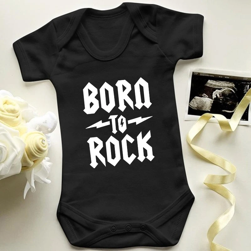 Born To Rock Newborn Baby Bodysuit Short Sleeve Cotton Baby Boys Girls Clothes Jumpsuit Infant Outfit Baby Body Rock Onesies