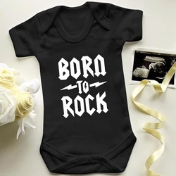 Born To Rock Newborn Baby Bodysuit Short Sleeve Cotton Baby Boys Girls Clothes Jumpsuit Infant Outfit Baby Body Rock Onesies