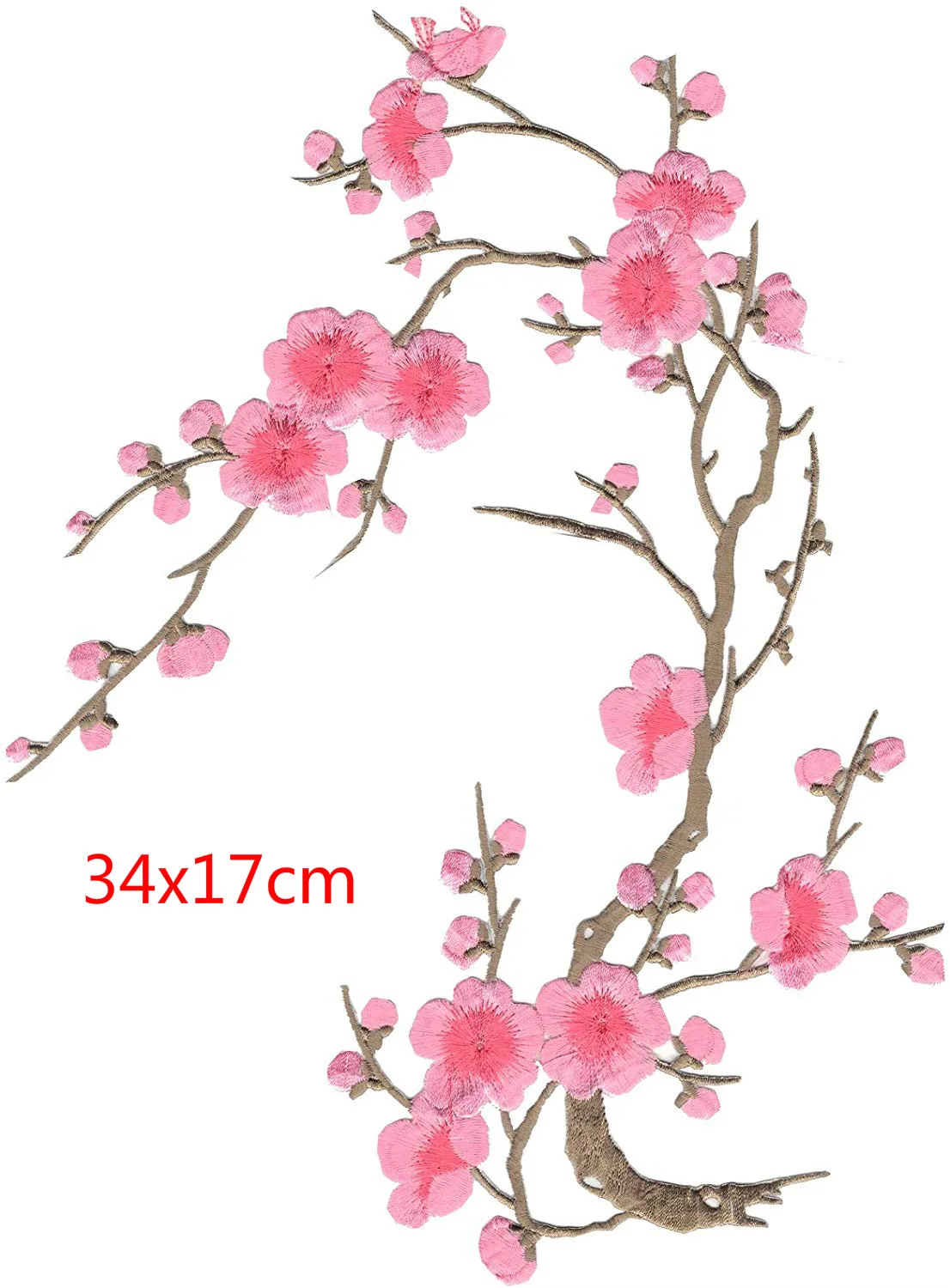 Plum Blossom Flower Floral Applique Clothing Embroidery Patch Fabric Sticker Iron On Sew Patch Craft Sewing Repair Embroidered