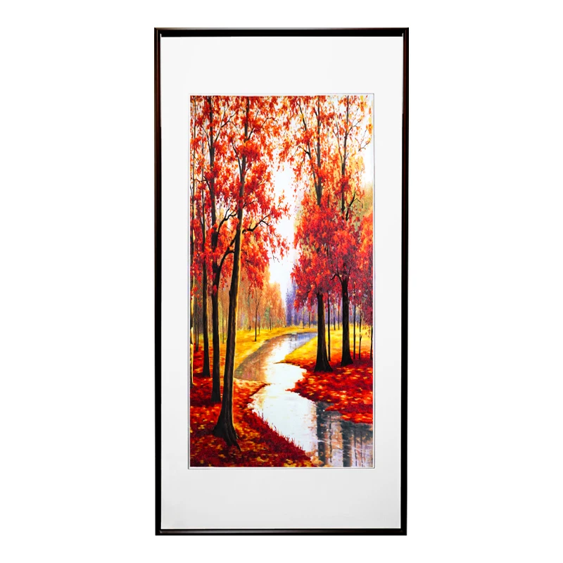 CX Nordic oil painting style manual Chinese embroidery Gallery living room decorative painting