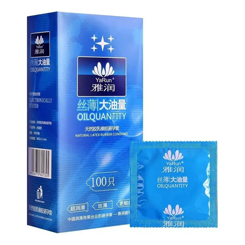 Wholesale Condoms 100 Pcs/Lot Natural Latex Smooth Lubricated Larger Oil Contraception Condoms for Men Sex Toys Sex Products