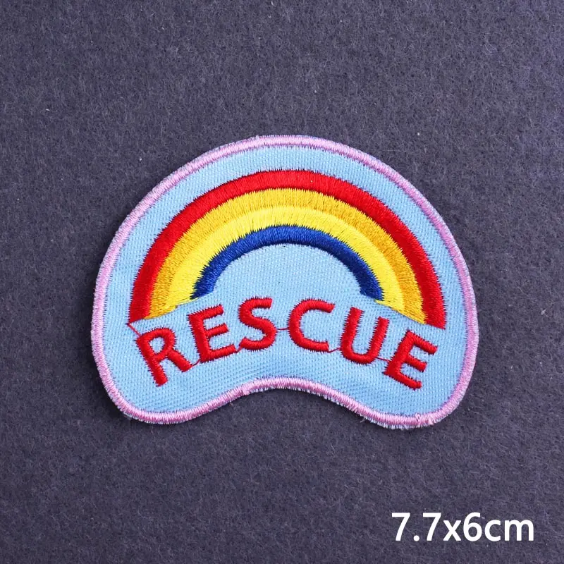 Rainbow Patch Gay Iron On Patches For Clothes Cartoon Animal Patches Clothes Stickers Applique Unicorn Cat Stripes Badge DIY