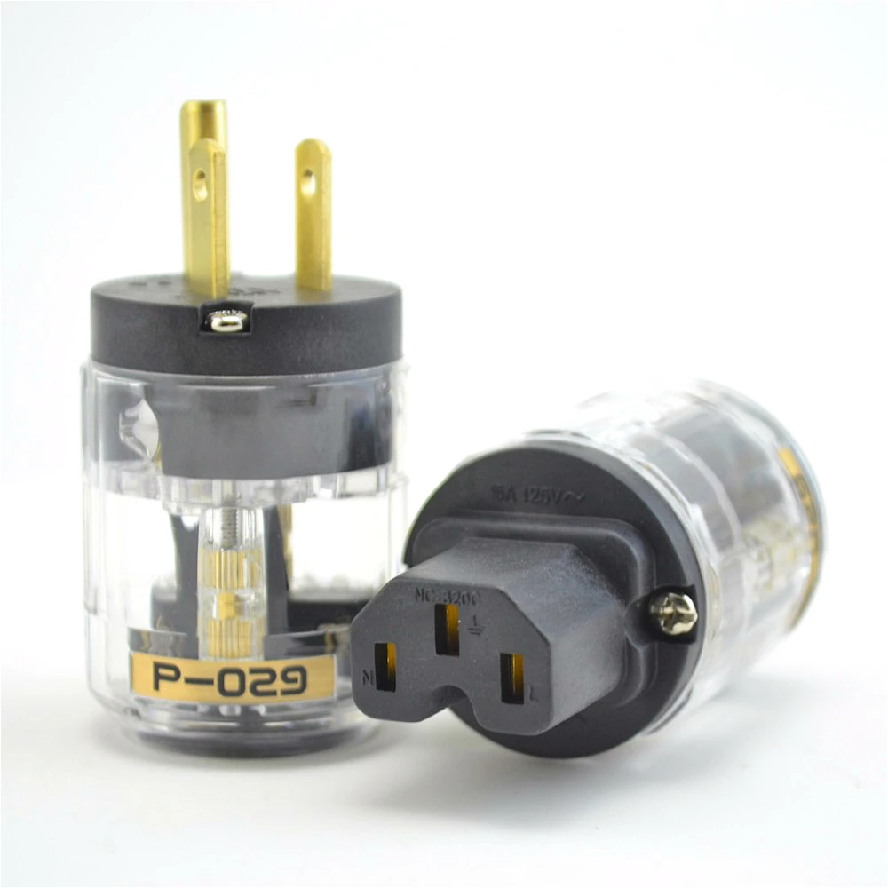 oyaide c-029 p-029* us power plugGold-Plated  IEC audio connector female male matihur audio transparent hifi DIY