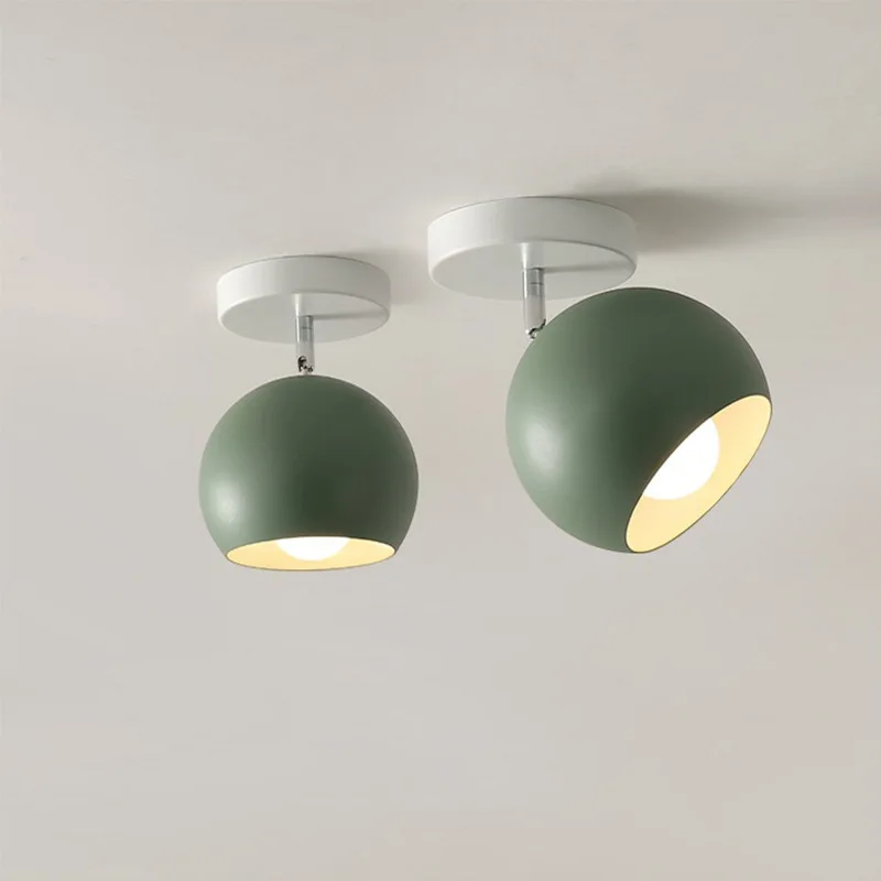 Noridc Wooden Led Ceiling Light Fixture Adjustable Angle Metal Lampshade Colorful Modern Lamp For Corridor Aisel Indoor Creative