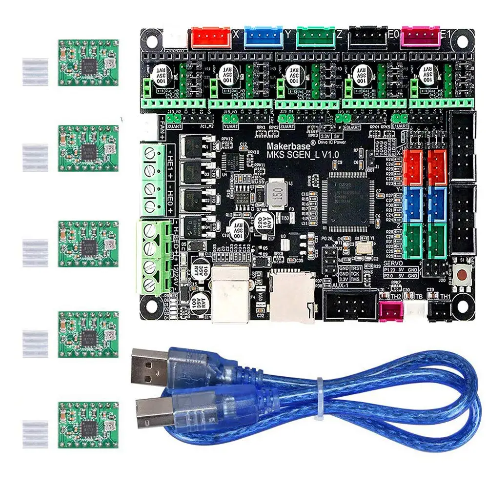 MKS Gen L V1.0 drukarka 3D zintegrowany kontroler płyty głównej płytka drukowana kompatybilna z Ramps1.4/Mega2560 R3 z sterownikiem silnika A4988