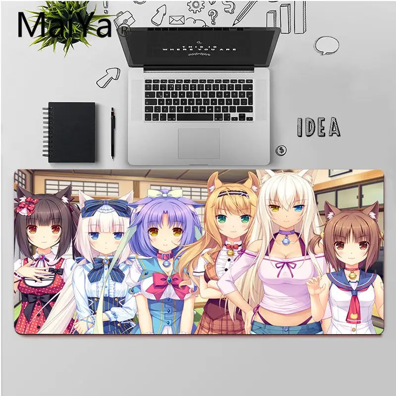 Maiya Top Quality Chocola Nekopara laptop Gaming mouse pad Free Shipping Large Mouse Pad Keyboards Mat