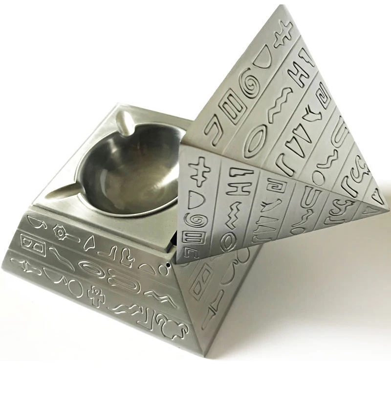 Zinc Alloy Egyptian Pyramids Ashtray flap Creative Retro Home Decoration Metal Crafts Friends Holiday Gifts