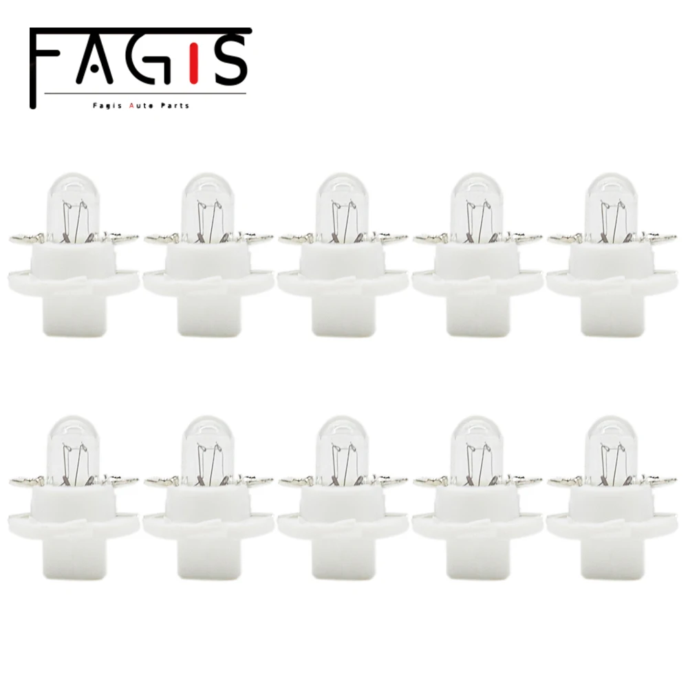 Fagis 10 Chiếc B8.4D B8.4 12V 1.2W 24V 1.2W Bóng Đèn Bảng Điều Khiển Xe Máy Đo Tốc Độ Dash đèn Tự Động Bảng Điều Khiển Nhạc Cụ Cụm Đèn