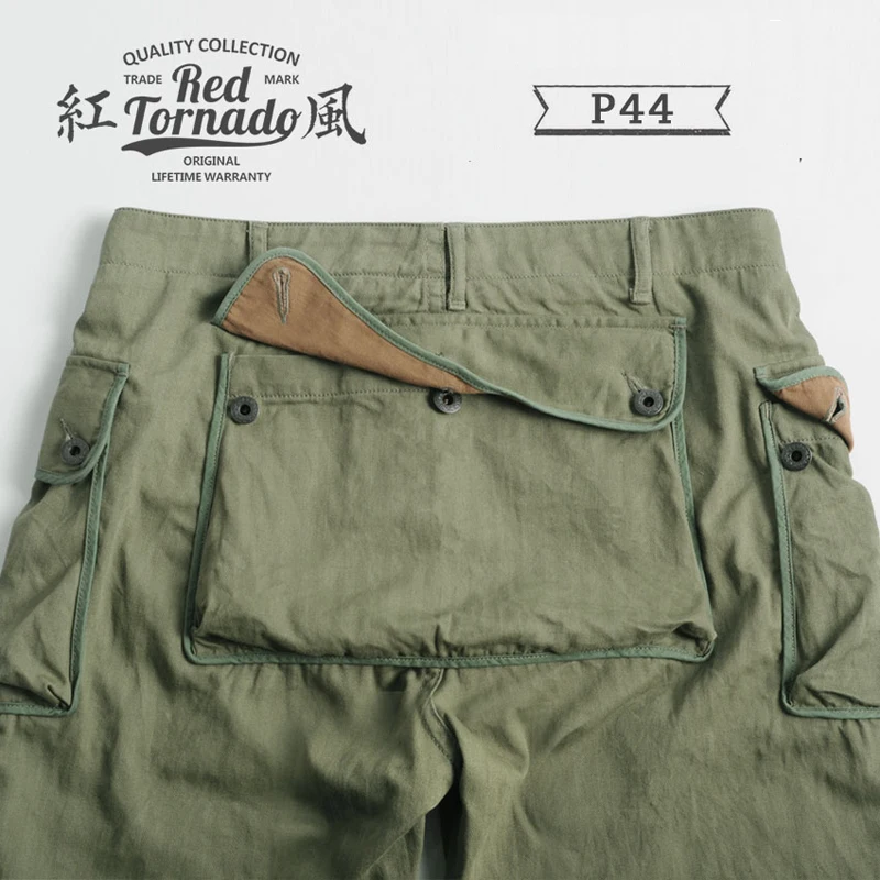 Red Tornado Vintage P-44 Military Trousers Men\'s Workwear Pants Army Green Relaxed Fit