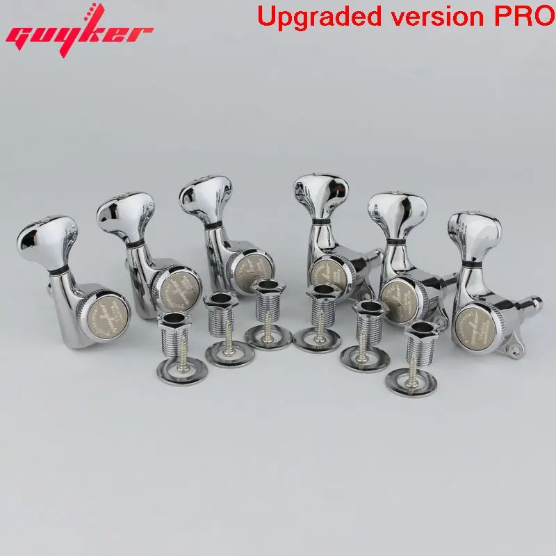 

GUYKER Guitar Machine Heads Tuners Upgraded version Chrome Locking String Tuning Key Pegs Tuners for LP, SG, TL Electric Guitars