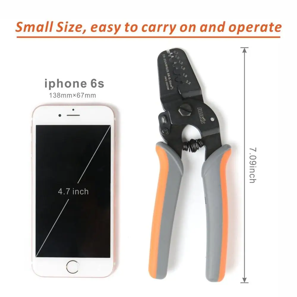 Imagem -04 - Mini Micro Barril Aberto Ferramentas de Friso para 28-20awg Jam Molex Tyco Jst Dupont Terminais Conectores Alicate Crimper Iws2820m