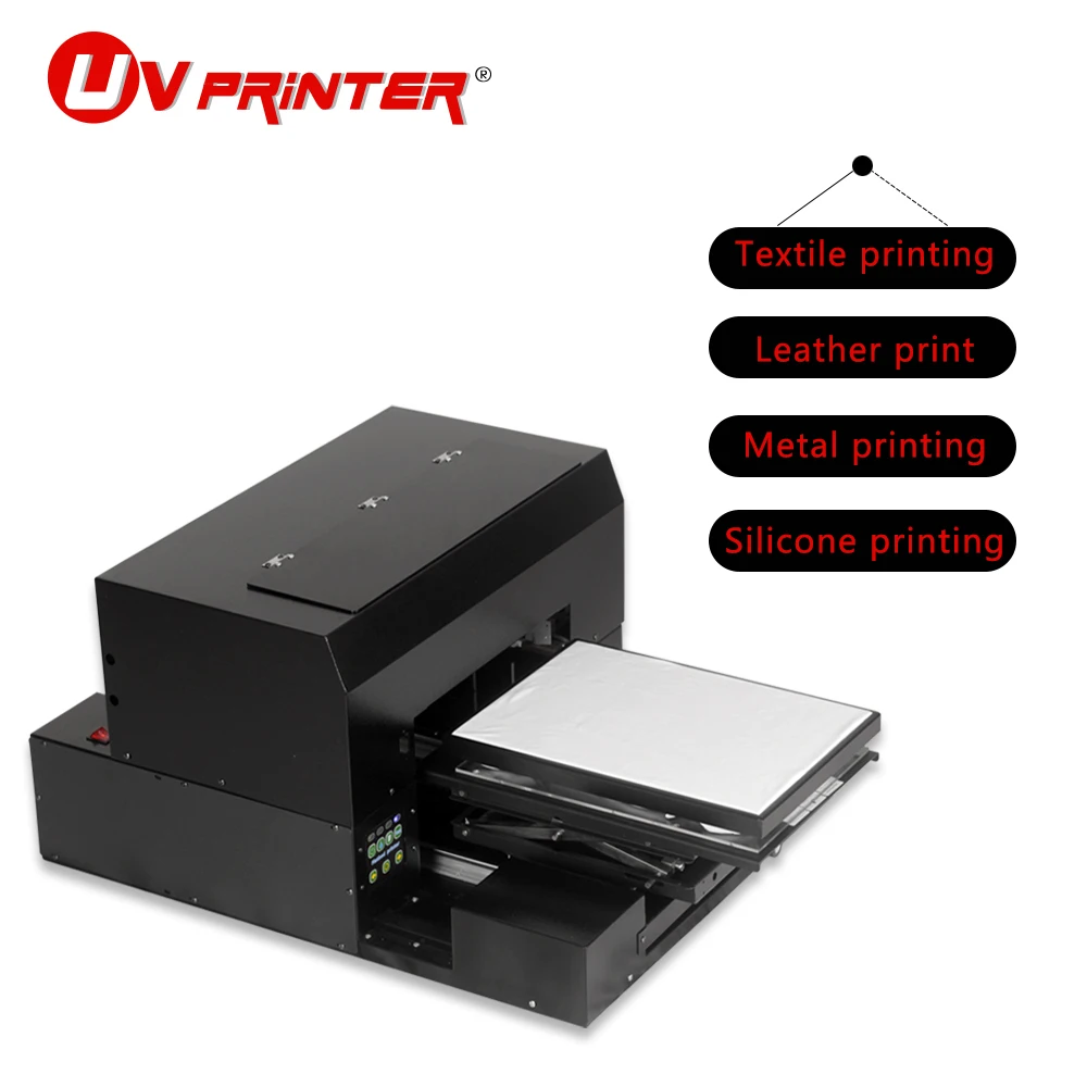 The new use of Epson DX5 print head full-automatic inkjet printer touch flat printing for silicone/leather/plastic