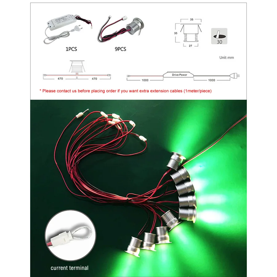 Miniluces LED empotradas de techo regulables para casa, Hotel, escalera, galería, escaparate, armario de cocina, agujero de 30mm, 3W x 9 Uds.