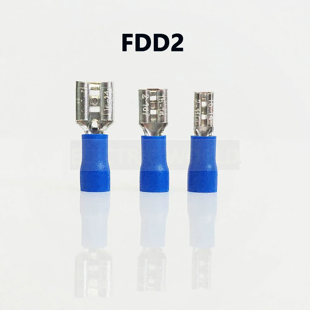 Insulated wire terminals FDD2 series 100PCS/Bag female disconnector Cable Connector pre-insulating terminals male terminal