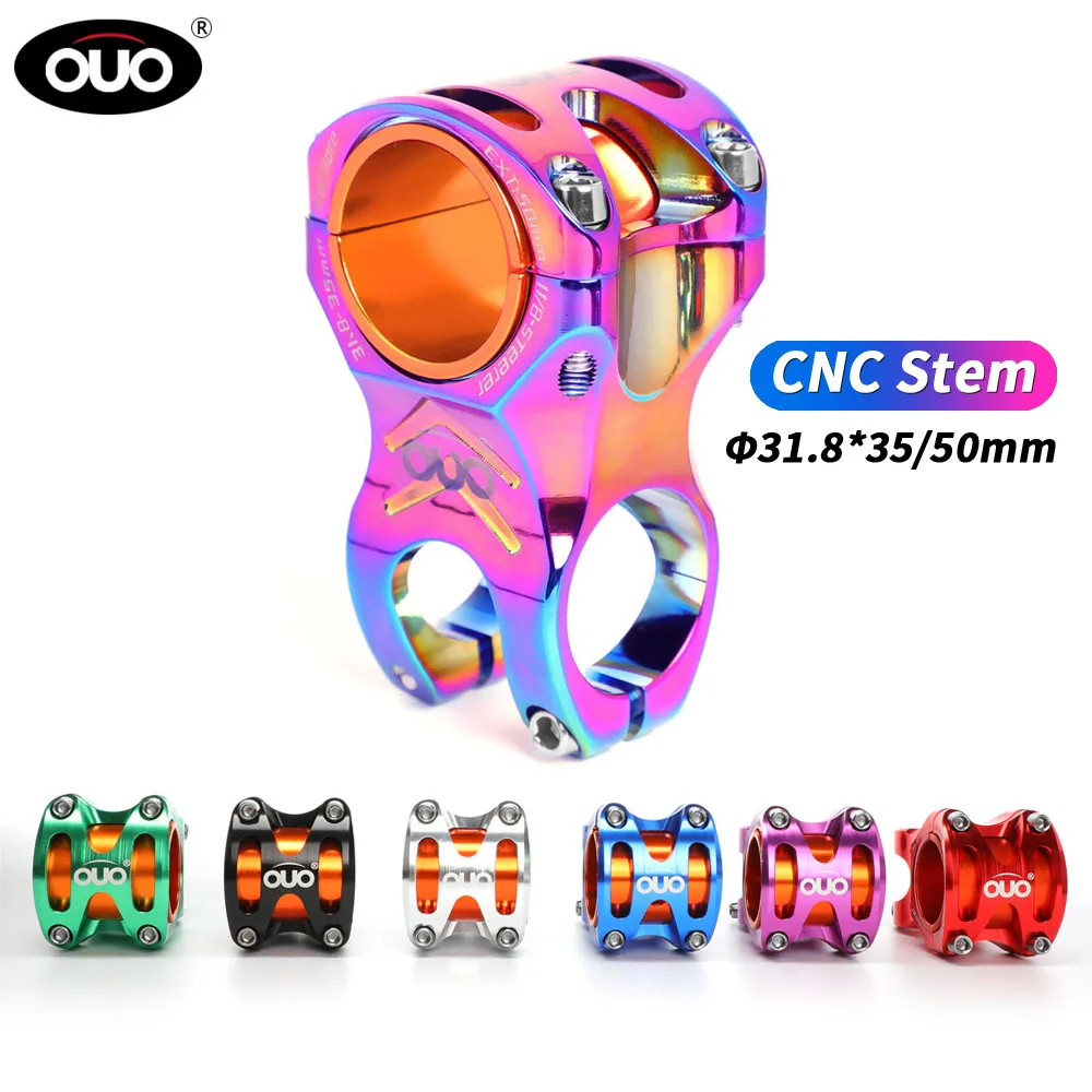 

OUO CNC MTB Stem 31.8/35mm Mountain Bike Handlebar Stem 35/50mm 0 Degree Riser DH AM Enduro 28.6mm Steerer Bicycl Stem Extender