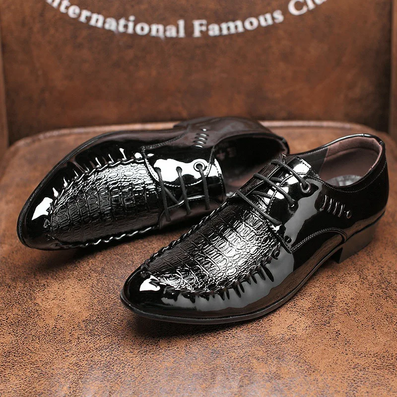 Suit Shoes Men Formal Italian Fashion Office Shoes Men Dress Patent Leather Business Shoes Men Classic Zapatos De Charol Hombre